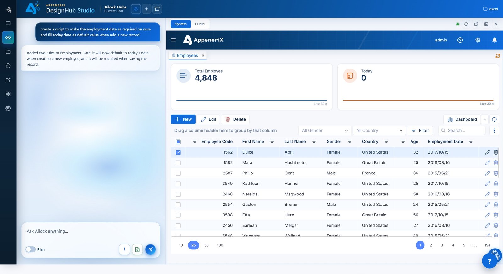 Finished business app screen
